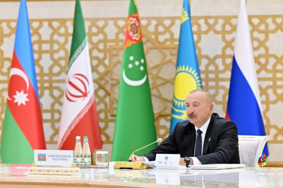 İlham Əliyev Xəzərin dayazlaşmasının uzunmüddətli təsirlərinin nəzərə alınmasını vacib sayıb
