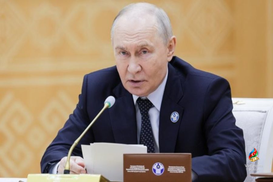 Putin: Son 20 ildə Rusiyanın Xəzər sahilində 20 min kvadrat kilometr quruyub
