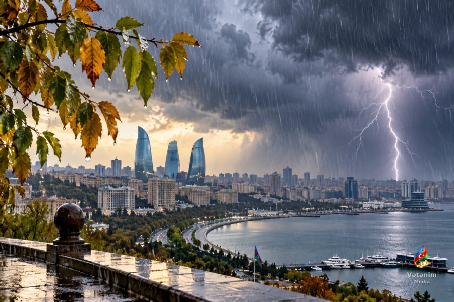 Oktyabrın 12-də bəzi rayonlarda yağış və şimşək gözlənilir