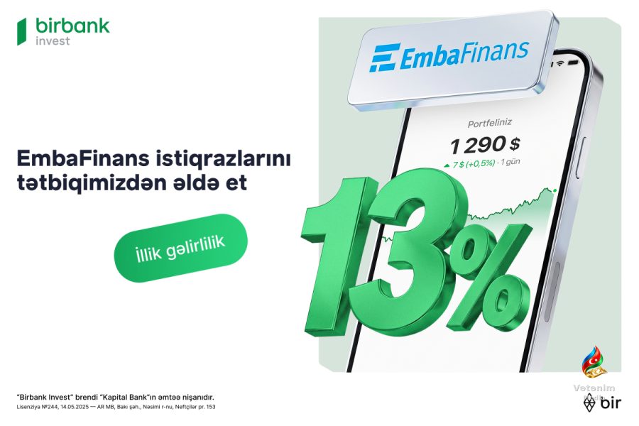 Birbank Invest-də “EmbaFinans” istiqrazlarına 13 faizlə abunə yazılışı başlayıb