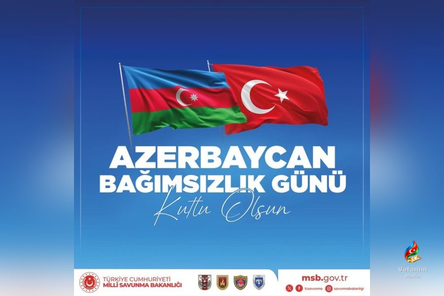 Türkiyənin Müdafiə Nazirliyi Azərbaycanı Müstəqilliyin Bərpası Günü münasibətilə təbrik edib