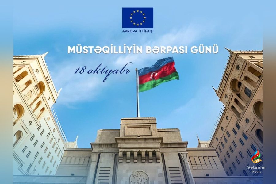 Aİ Azərbaycan xalqını Müstəqilliyin Bərpası Günü münasibətilə təbrik edib