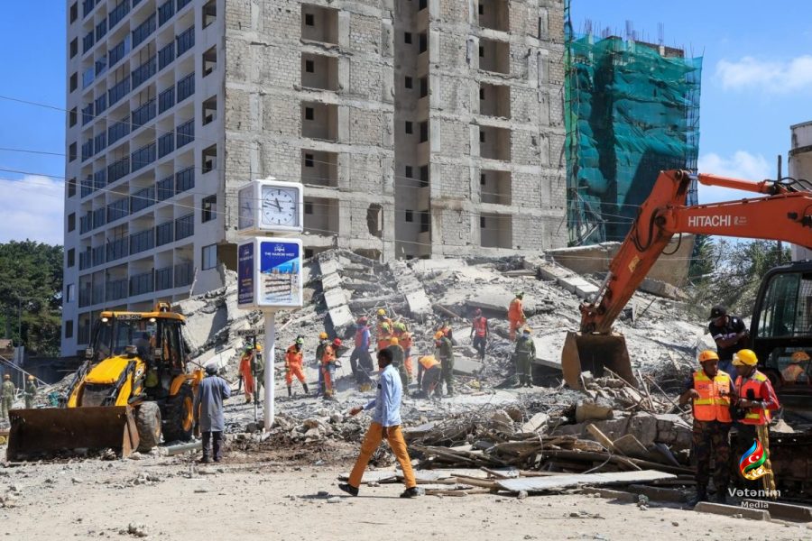 Nayrobidə tikintisi davam edən 12 mərtəbəli bina çöküb
