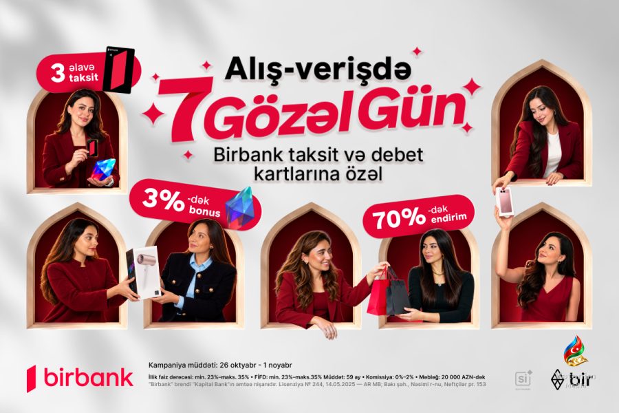 Birbank kampaniyasında 70%-dək endirim və maksimum 100 bonus təklif olunur