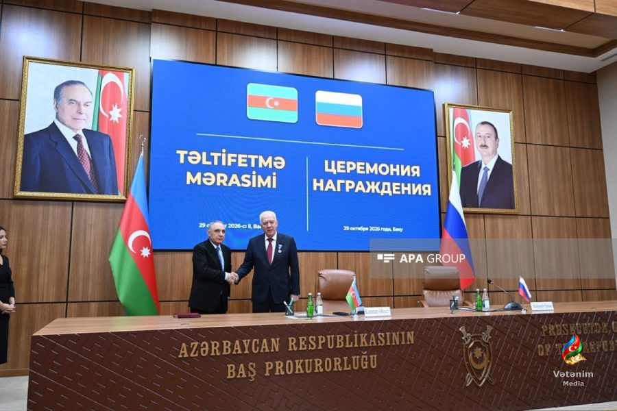 Rusiya baş prokuroru Aleksandr Qutsan yubiley medalı ilə təltif edilib