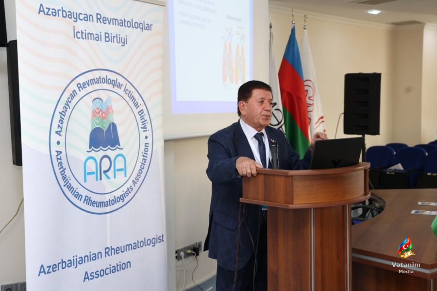 Azərbaycan Revmatoloqlar İctimai Birliyinin tədbirində dosent Həsənağa Qənbərovun çıxışı.