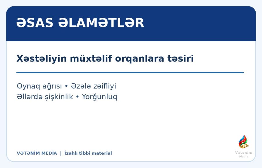 MCTD xəstəliyinin əsas əlamətləri