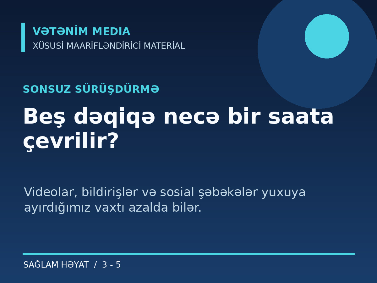 Beş dəqiqə necə bir saata çevrilir?